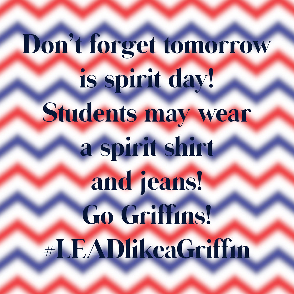 Spirit Friday Tomorrow!
