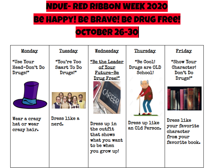 NDUE Red Ribbon Week 2020 is almost here!