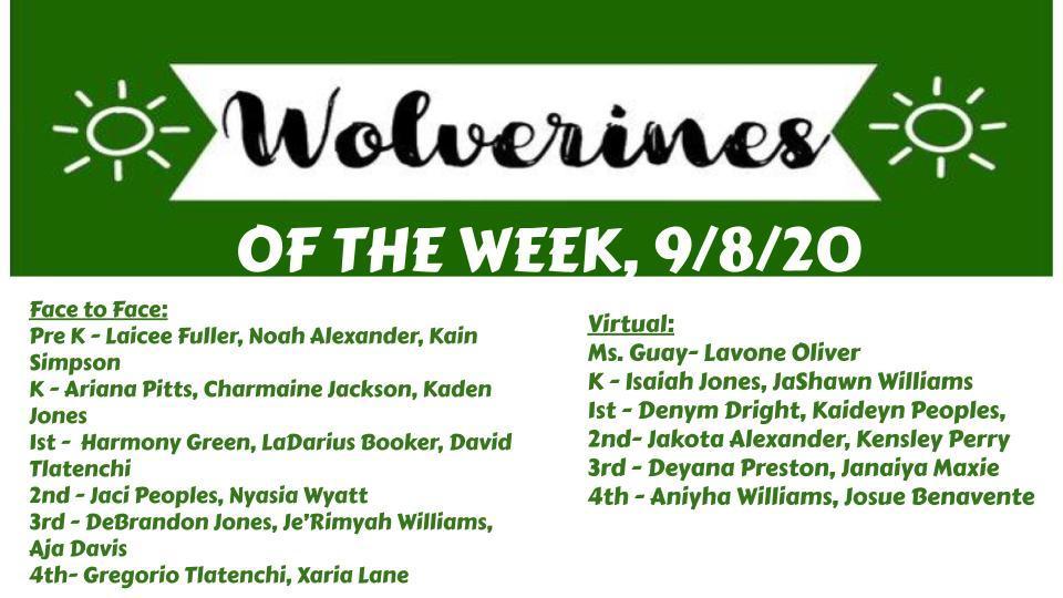 Wolverines of the Week, 9/8/20