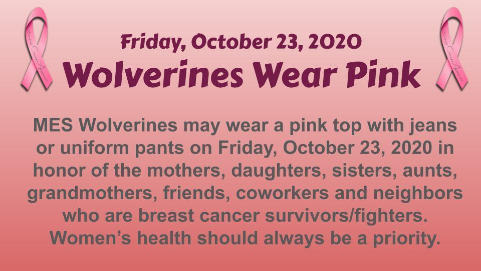 Wolverines Wear Pink Day