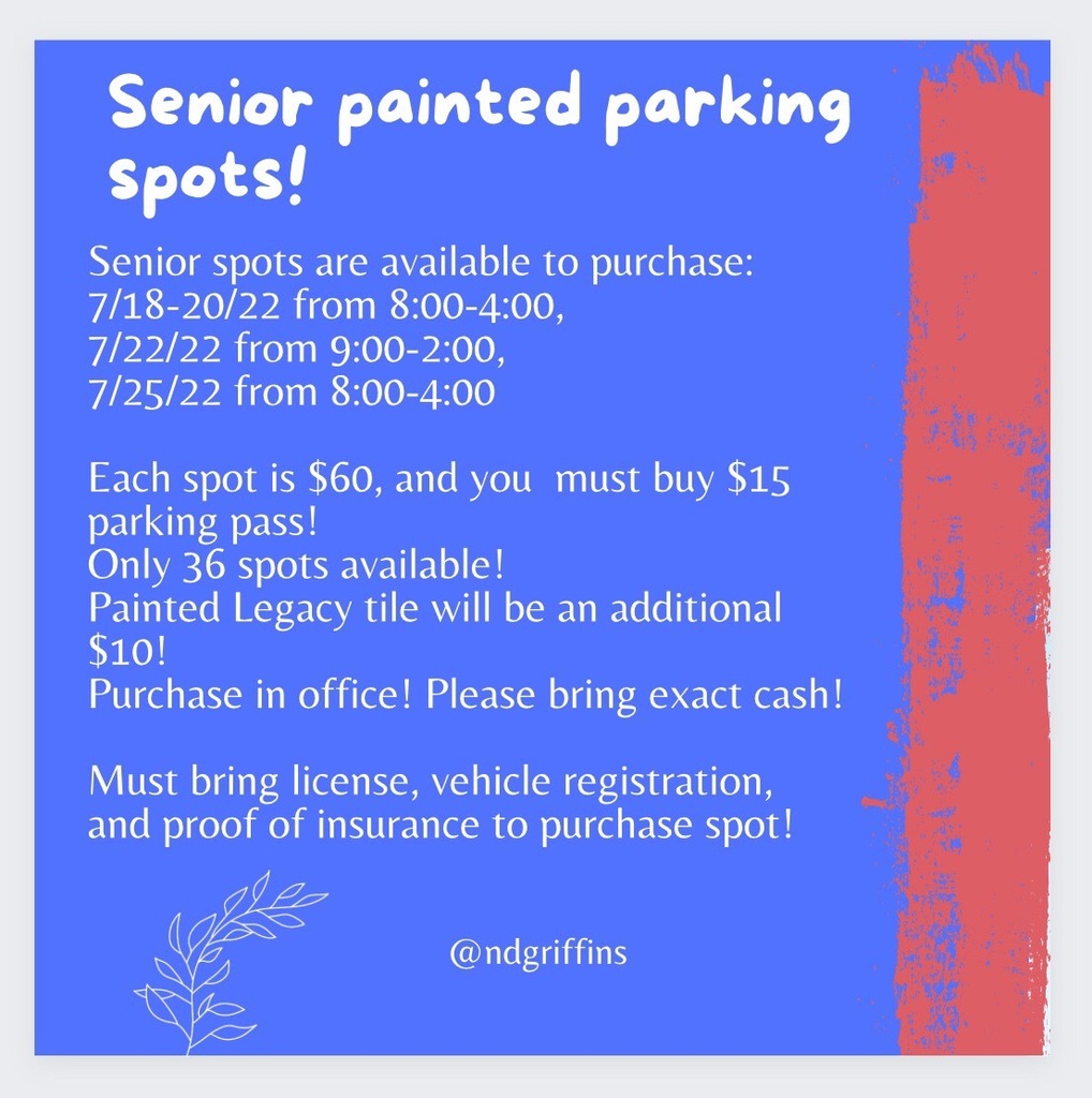 Attention seniors! Senior parking spots are available for purchase. 